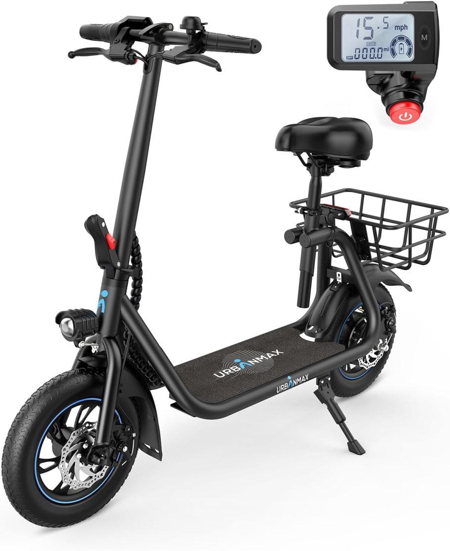 URBANMAX C1 Electric Scooter with Seat, 450W Powerful Motor up to 22 Miles Range 1